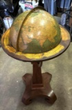Antique W & AK Johnston 12 Inch Terrestrial Globe on walnut stand from 1910