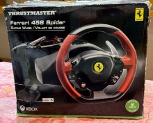 Xbox Thrustmaster Ferrari 458 Spider Racing Wheel, Peddles and Stand