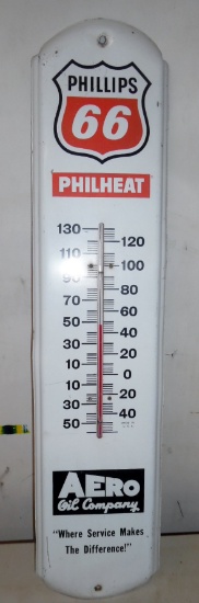 Tin Litho Phillips 66 Thermometer