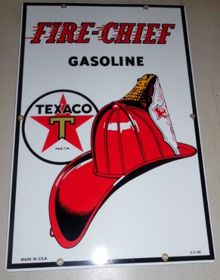 Porcelain Texaco Fire Chief Pump Plate