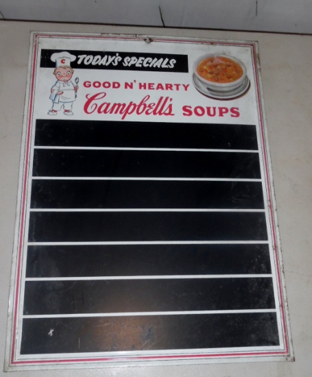 Tin Campbells Soup Menu Board