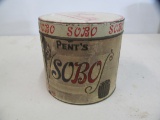 SOBO;Pents quality cigars paper label over tin canister