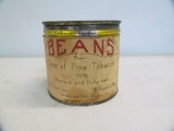 Beans Special Pipe tobacco;for hunters and fisherman L.L. Bean paper label over tin canister