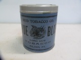 True Blue Reid Tobacco Co.;long cut tobacco Milton PA paper label over tin canister