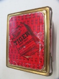 Tiger Bright & Sweet;chewing tobacco lunchbox tin 8”x6”x6 1/2