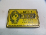 Dills Best ; sliced cut plug 2 1/4”x3 1/2” tin