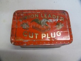 Union Leader; cut plug tin box