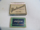 Parliament Slide and Julep;lot of 2 cigarette boxes