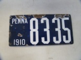 1910 PA license Plate