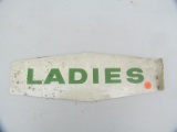 Ladies tin restroom sign