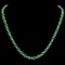 14k Gold 32ct Emerald 1.75ct Diamond Necklace