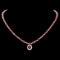 14k Yellow Gold 27ct Ruby 2.50ct Diamond Necklace