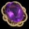 14K Gold 53.22ct Amethyst 1.00ct Diamond Ring