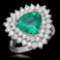 14K Gold 2.28 Emerald 1.70 Diamond Ring