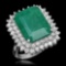 14K Gold 11.26 Emerald 1.80 Diamond Ring
