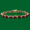 14k Gold 31.62ct Ruby 0.85ct Diamond Bracelet