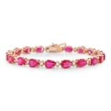 14K Gold 17.10ct Ruby 0.60cts Diamond Bracelet