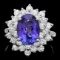 14k Gold 3.50ct Tanzanite 1.70ct Diamond Ring