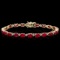 14k Gold 13.00ct Ruby 0.55ct Diamond Bracelet