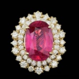 14k Yellow Gold 7.00ct Ruby 1.50ct Diamond Ring