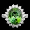 14k Gold 8.00ct Tourmaline 1.25ct Diamond Ring