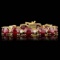 14k Gold 46.50ct Ruby 0.90ct Diamond Bracelet