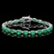 18k Gold 11ct Emerald 0.60ct Diamond Bracelet