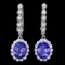 14k Gold 5ct Tanzanite 1.35ct Diamond Earrings