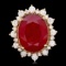 14k Yellow Gold 21.00ct Ruby 2.00ct Diamond Ring