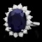 14k Gold 5.52ct Sapphire 0.90ct Diamond Ring