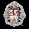 14k Gold 7.50ct Morganite 1.35ct Diamond Ring