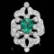 14k White Gold 2.00ct Emerald 1.35ct Diamond Ring