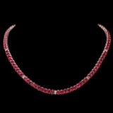 14k Gold 52.00ct Ruby 1.00ct Diamond Necklace