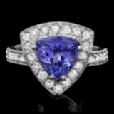 14k Gold 2.70ct Tanzanite 1.10ct Diamond Ring