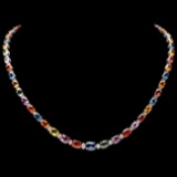 14k Gold 31ct Sapphire 1.20ct Diamond Necklace