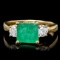 14k Gold 2.00ct Emerald 0.60ct Diamond Ring