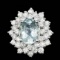 14k Gold 2.50ct Aquamarine 2.40ct Diamond Ring