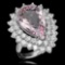 14K Gold 7.52ct Morganite 2.70ct Diamond Ring