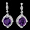 14k Gold 16ct Amethyst 1.70ct Diamond Earrings