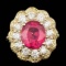 14k Yellow Gold 4.00ct Ruby 1.8ct Diamond Ring