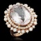 14K Gold 11.52ct Morganite 1.92ct Diamond Ring