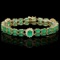 14k Gold 18ct Emerald 1.50ct Diamond Bracelet