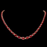 14k Gold 30.00ct Ruby 1.60ct Diamond Necklace