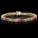 14k Gold 20ct Sapphire 1.35ct Diamond Bracelet