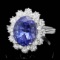 14k Gold 5.00ct Tanzanite 1.40ct Diamond Ring