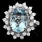 14k Gold 4.35ct Aquamarine 0.77ct Diamond Ring