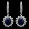 14k Gold 5.5ct Sapphire 1.70ct Diamond Earrings