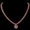 14k Gold 44ct Tourmaline 1.40ct Diamond Necklace