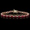 14k Gold 12.00ct Ruby 0.60ct Diamond Bracelet