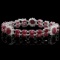 14k White Gold 43ct Ruby 1.65ct Diamond Bracelet